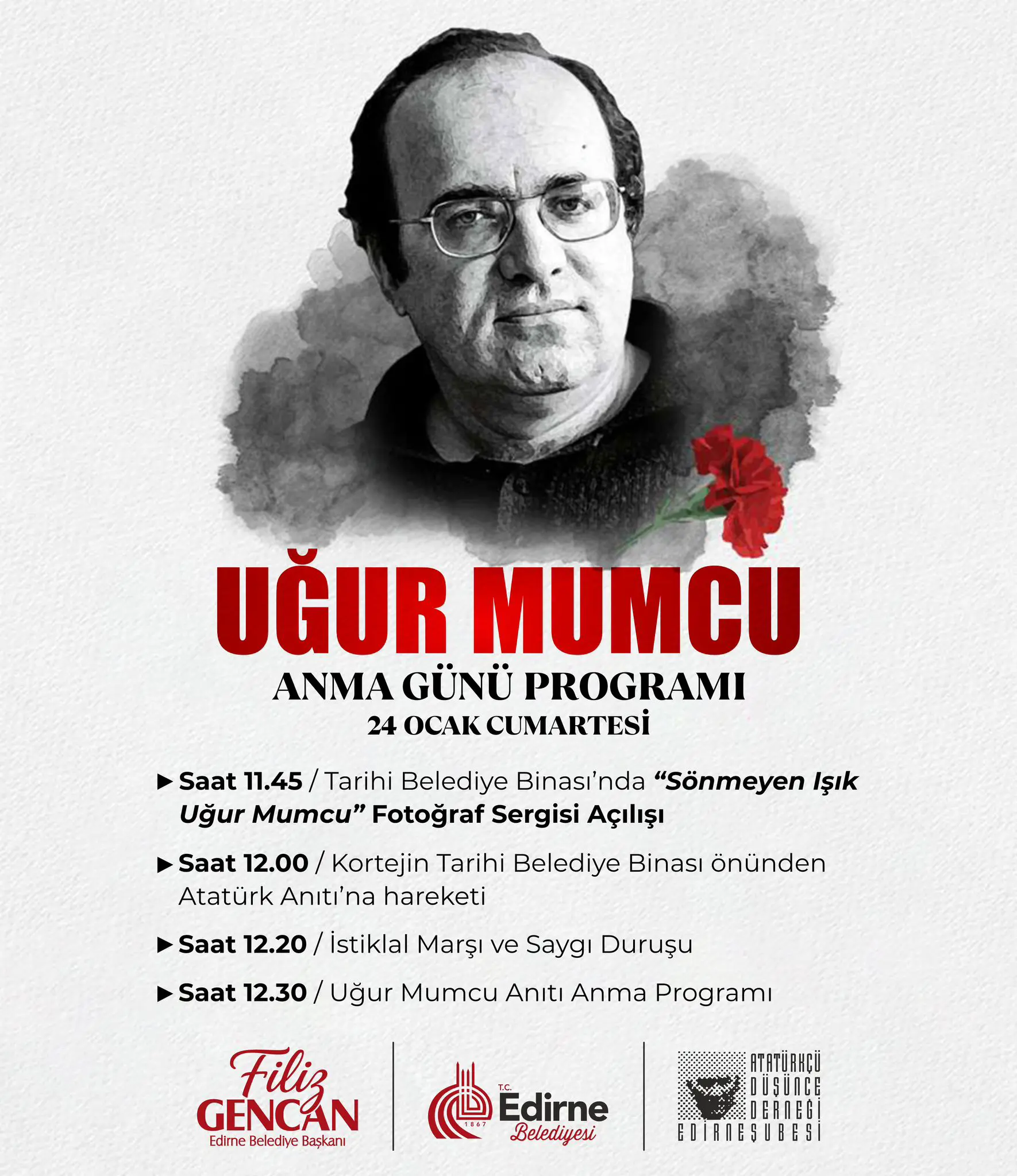 EDİRNE’DE UĞUR MUMCU ANMA PROGRAMI